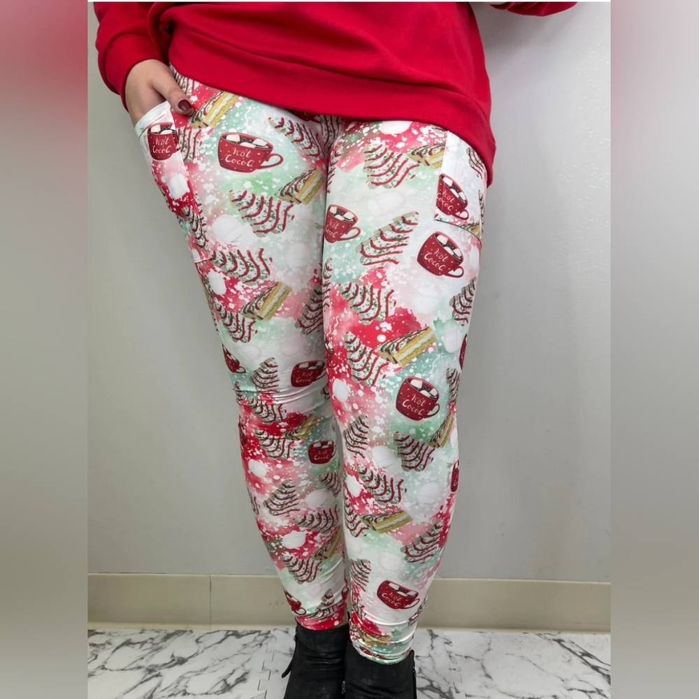 Cute Hot Cocoa leggings w/ pockets! TC2